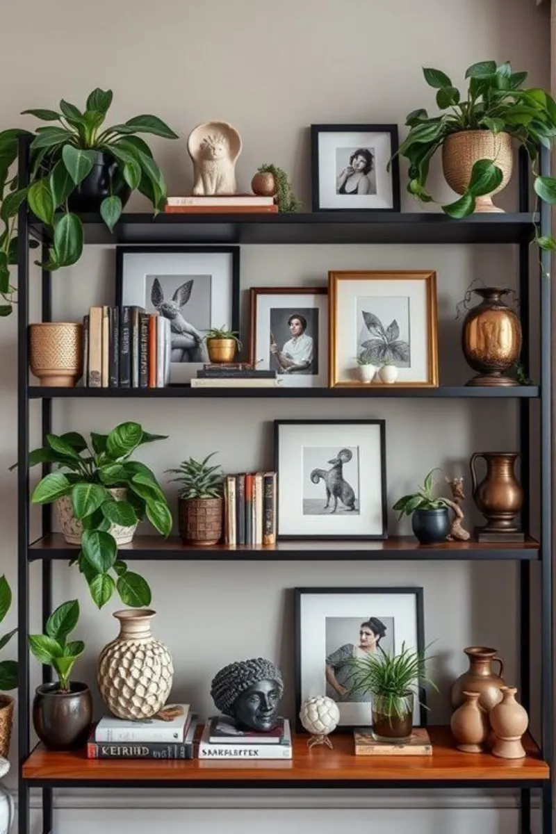 shelf decor ideas books painting