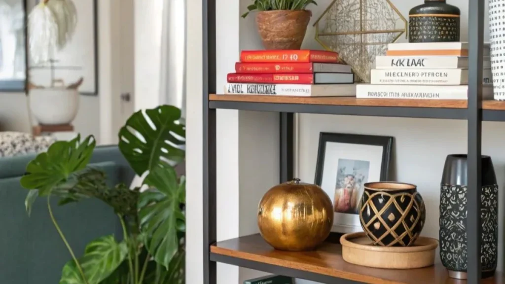 shelf decor ideas color blocked-2