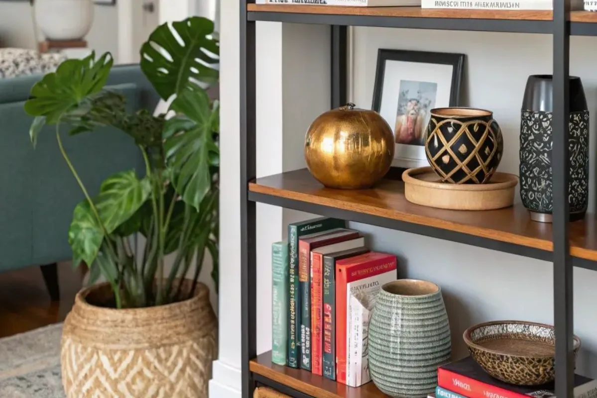 shelf decor ideas color blocked-2