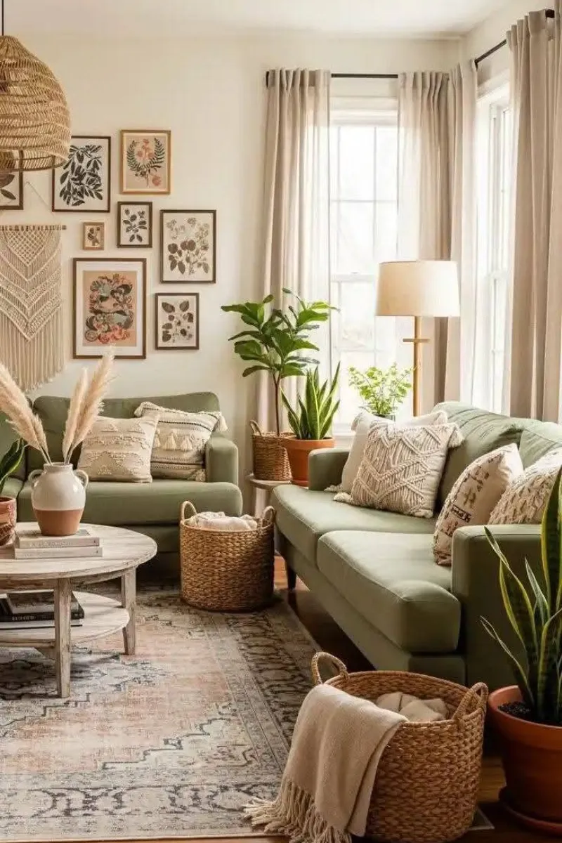 beige living room decorating ideas with sage sofa