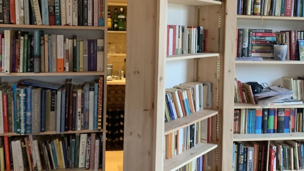 a bookshelf hidden door