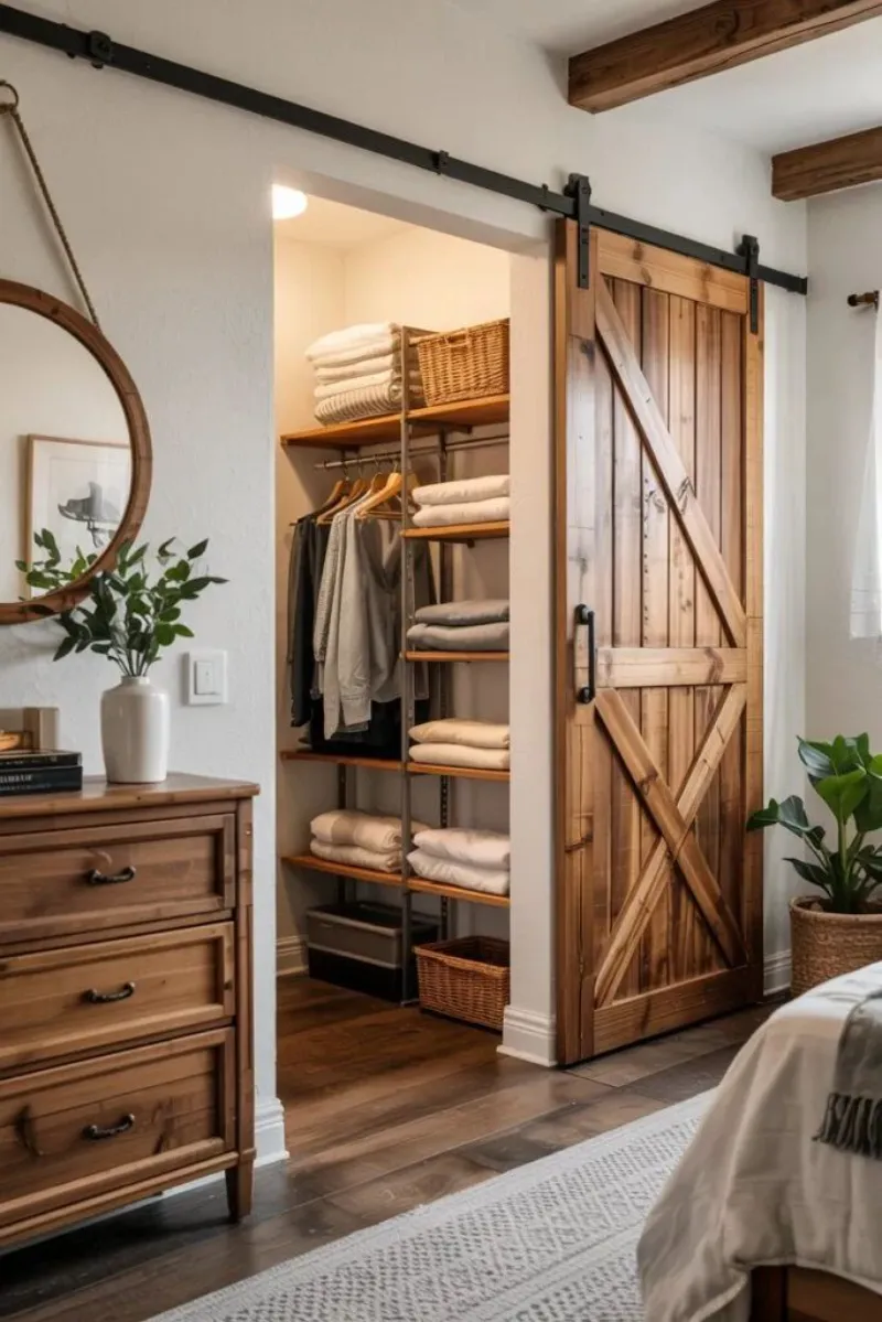 a sliding barn-style hidden door