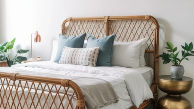 Where to Place Your Bed in Bedroom? Feng Shui Bedroom Layout Explained 6 a feng shui bedroom with a bamboo frame bed