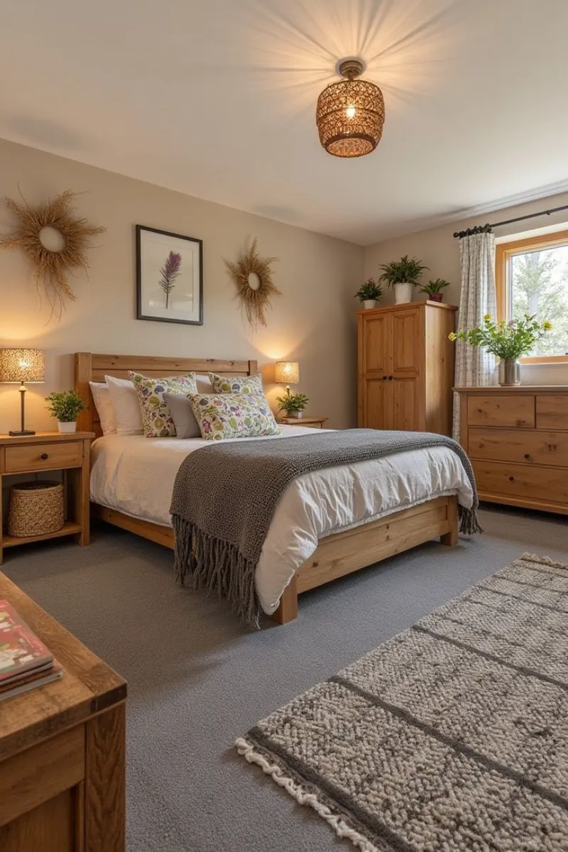 Where to Place Your Bed in Bedroom? Feng Shui Bedroom Layout Explained 2 a feng shui bedroom with wooden furnitures and bed in center