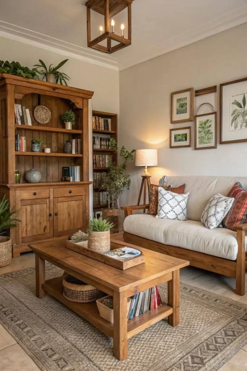 a feng shui living room with clear arrangement