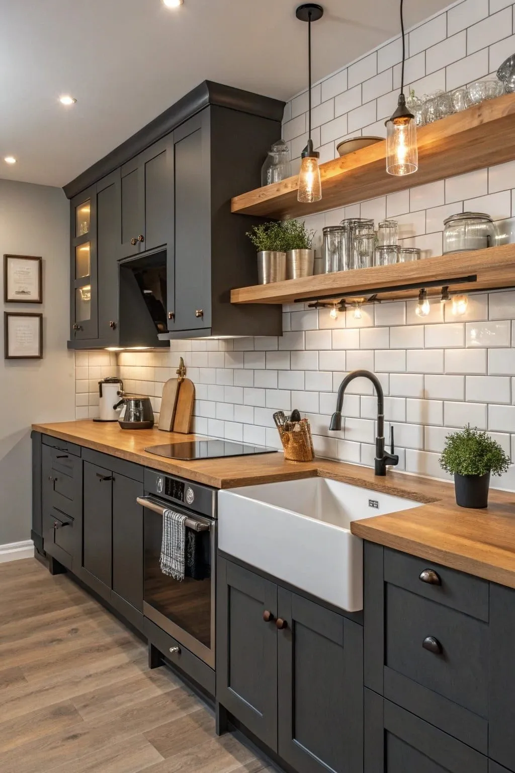 A Step-by-Step Guide on How to Paint Kitchen Cabinets 3 a kitchen with new cabinets painted in charcoal gray