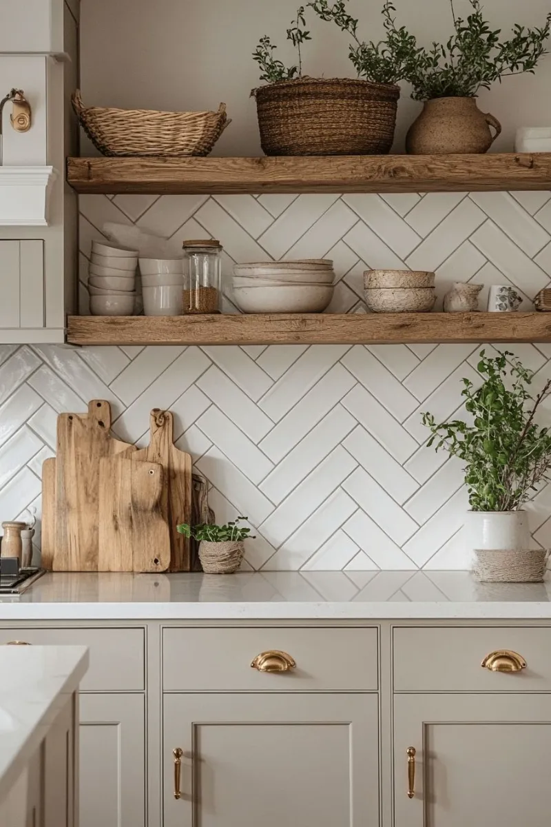 6 Timeless Kitchen Backsplash Tile Ideas for Any Home Style 5 a kitchen with herringbone pattern tile backsplash