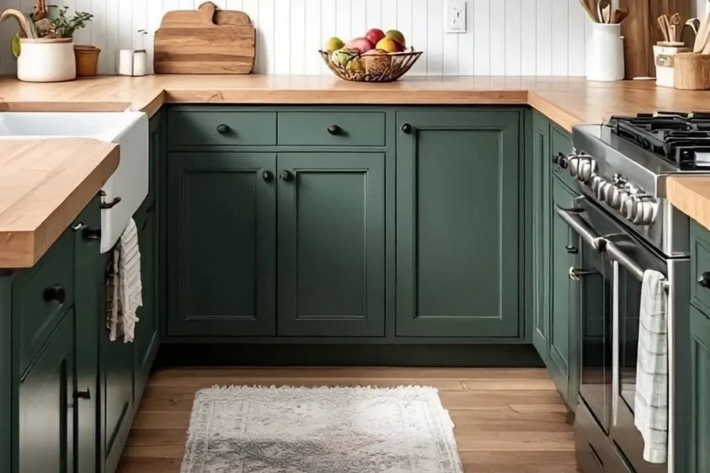kitchen cabinets in sage green