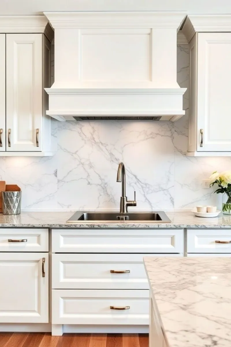 6 Timeless Kitchen Backsplash Tile Ideas for Any Home Style 4 a kitchen with marble tile backsplash