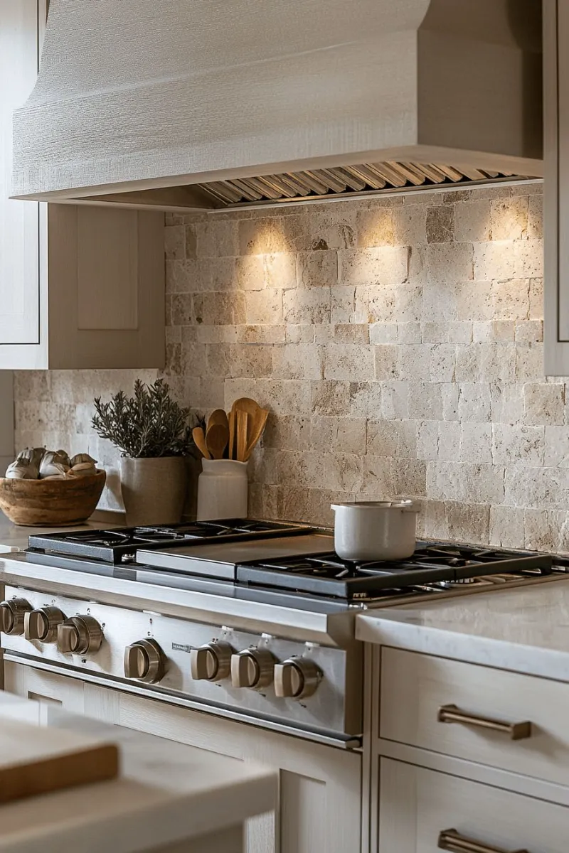 6 Timeless Kitchen Backsplash Tile Ideas for Any Home Style 7 a kitchen with natural stone tile backsplash