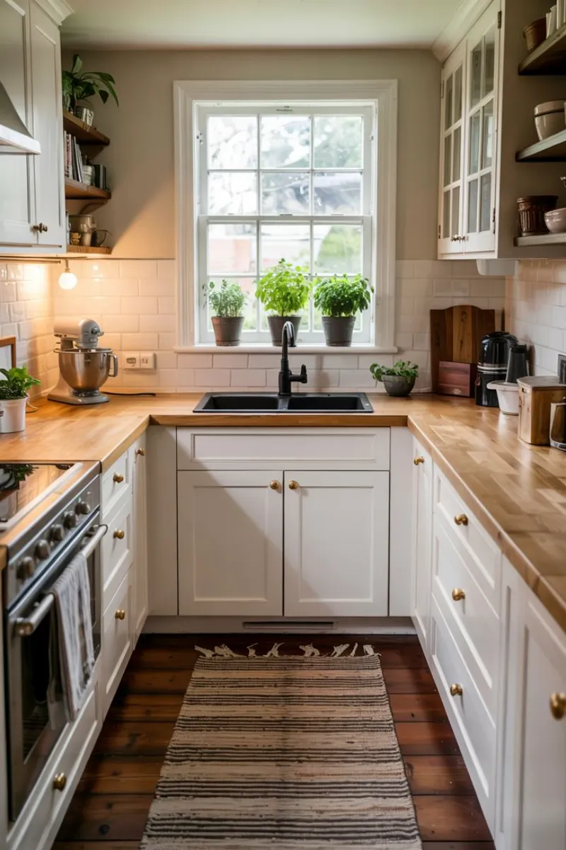 10 Small Kitchen Renovation Ideas to Maximize Space and Style 9 a small kitchen with cohesive hardware