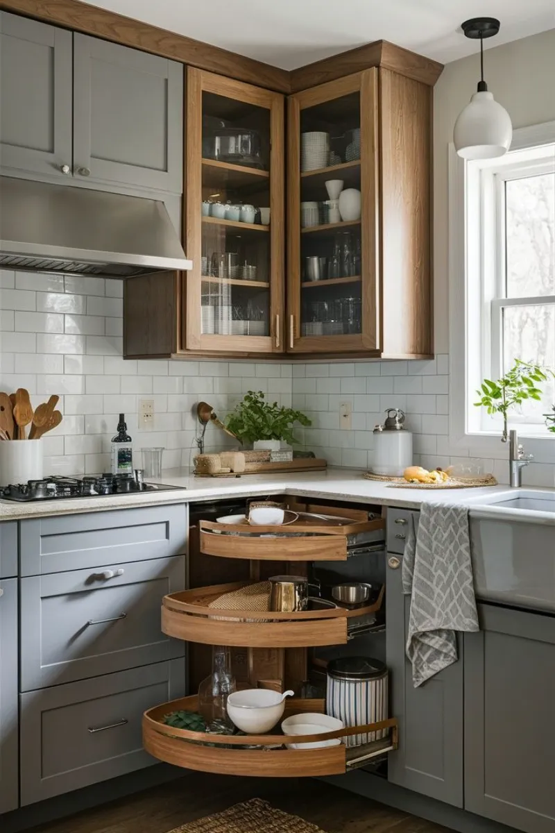 10 Small Kitchen Renovation Ideas to Maximize Space and Style 3 a small kitchen with pull-out drawers and tall cabinets