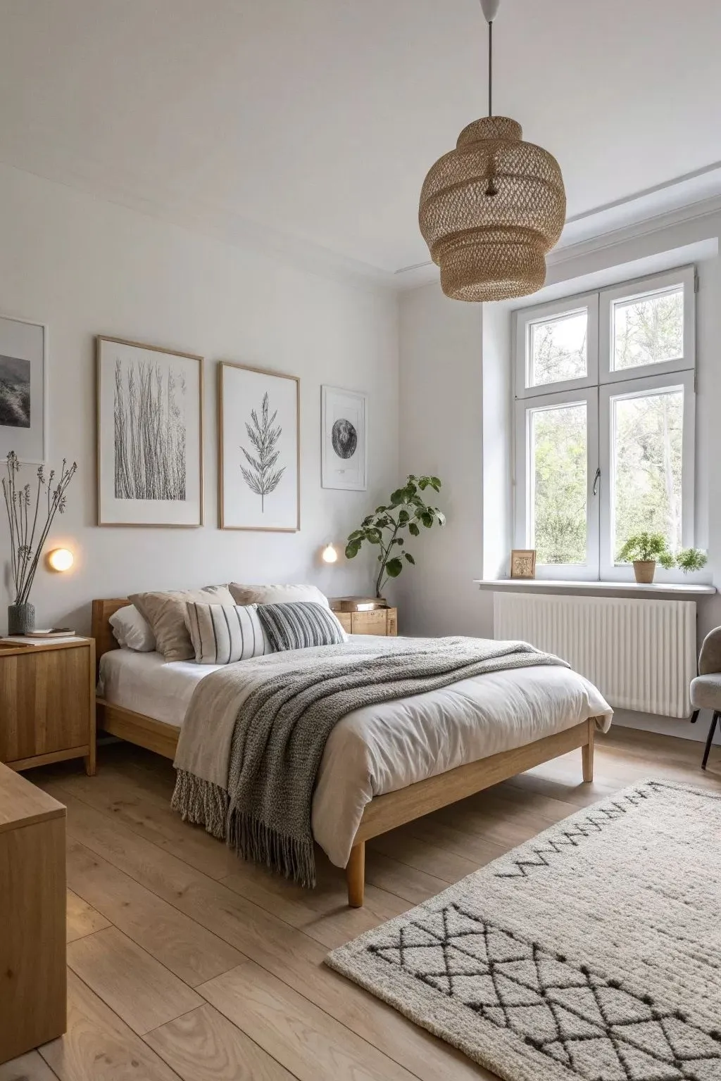 10 Modern White Bedroom Ideas for a Clean and Calm Look 3 a white bedroom with grey blankets