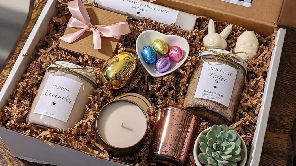 10 Unique Easter Day Gift Ideas for Friends and Coworkers for 2026 2 a diy package with coffee bean, cream, and candle as easter day gift