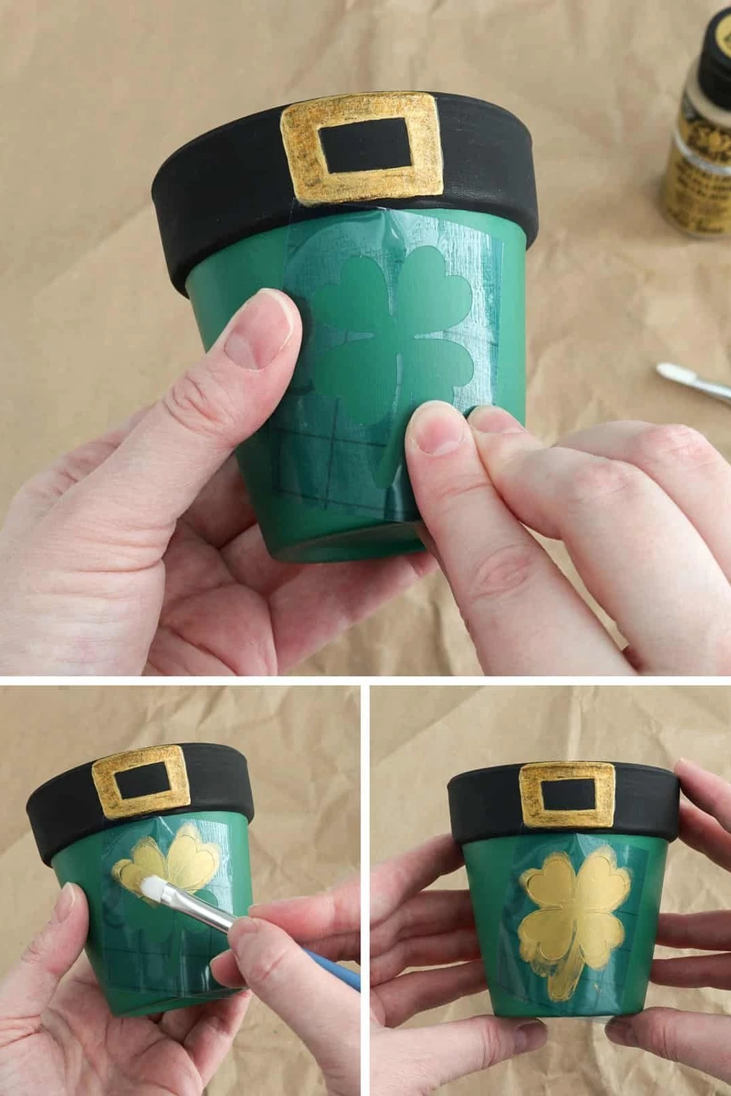 saint patrick's day gift diy shamrock pot