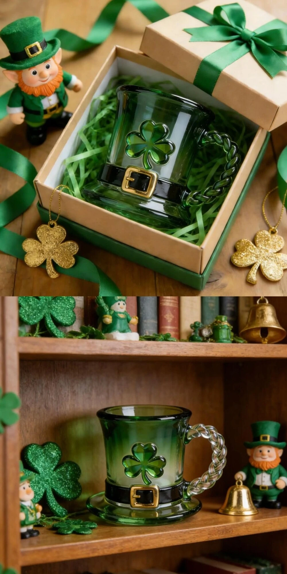 saint patricks day gift hat shape mug