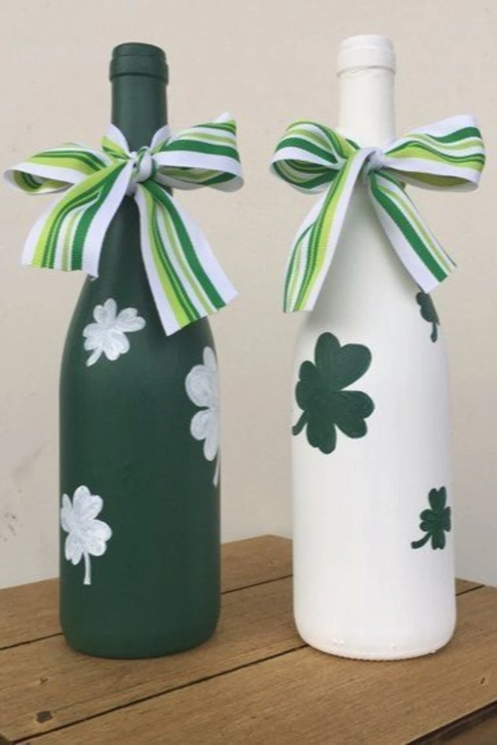 saint patrick's day gift wine with shamrock on bottle