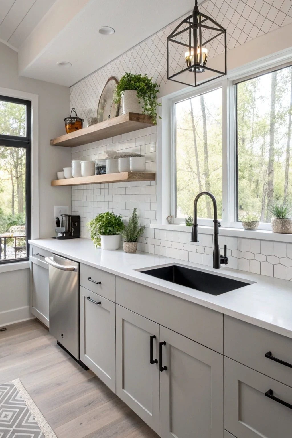 Light Grey Kitchen Inspiration: 10 Ideas for a Modern, Airy Space 7 a light grey kitchen with open shelves