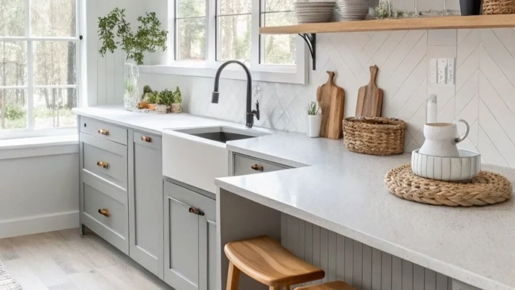 Light Grey Kitchen Inspiration: 10 Ideas for a Modern, Airy Space 1 a light grey kitchen with white countertop