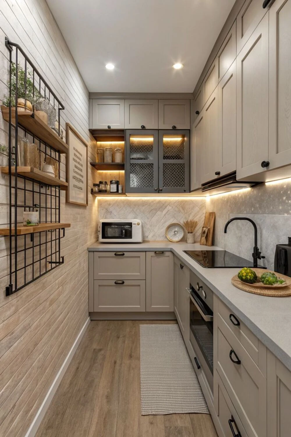a simple one wall kitchen basement galley kitchen 