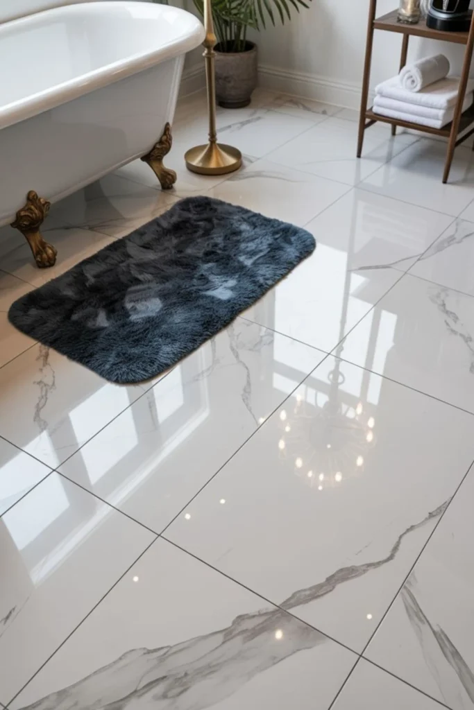 small bathroom light color floor tile