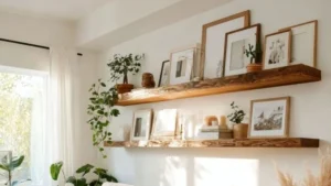 floating shelves with layer painting