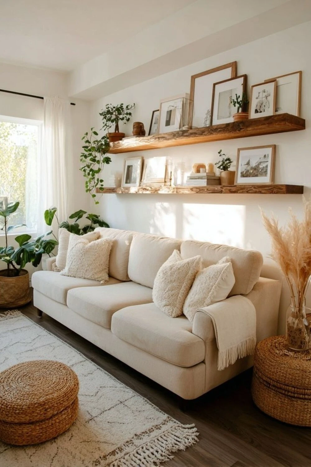 floating shelves with layer painting