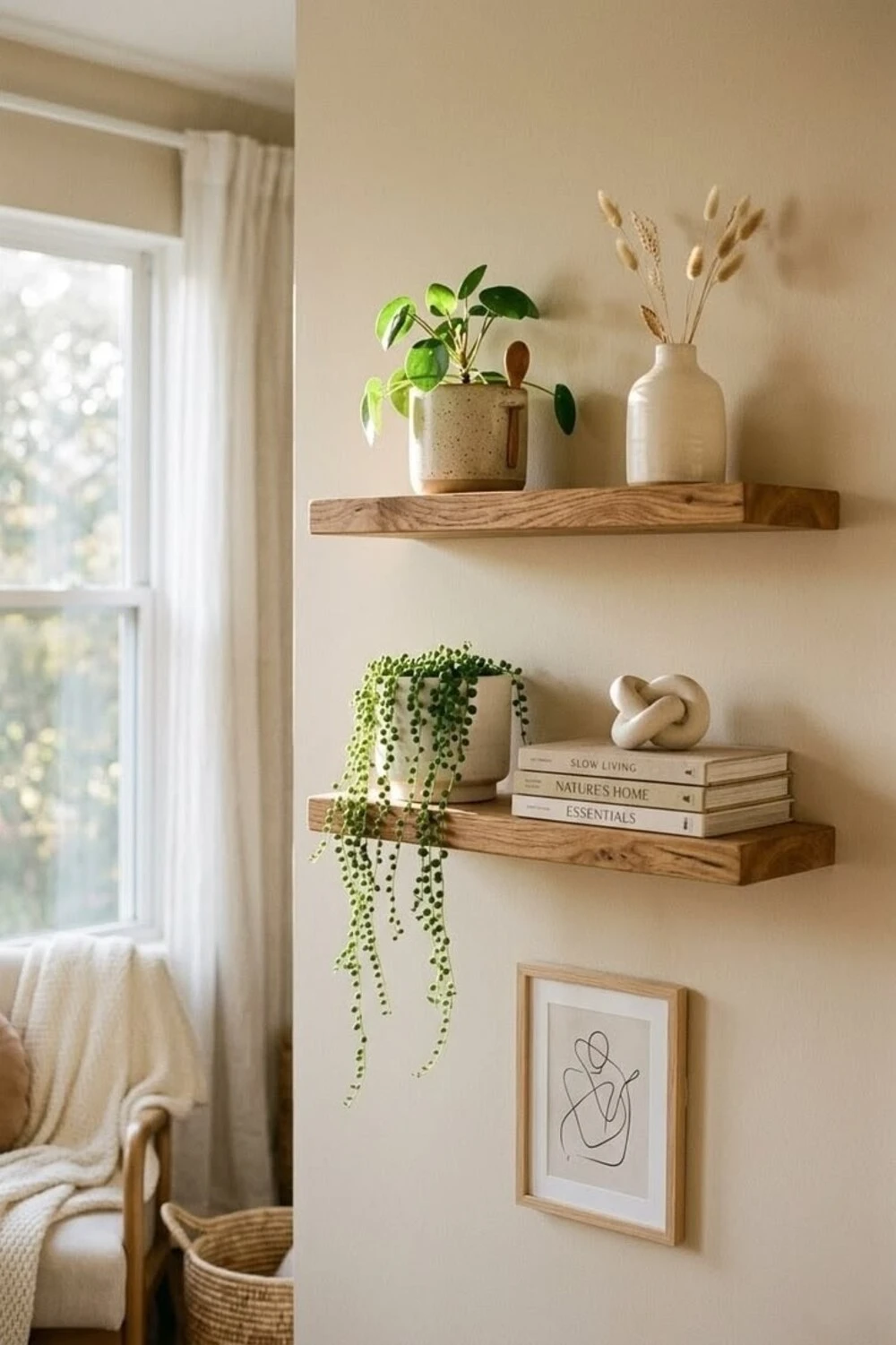 floating shelves in minimalist style