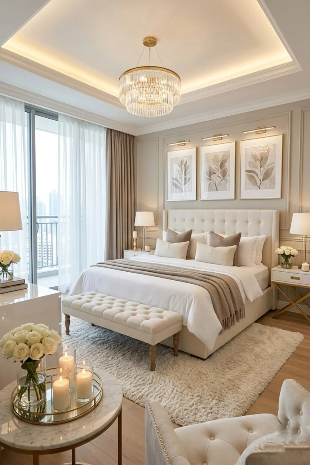 15 Modern Bedroom Lighting Ideas for a Stylish and Cozy Space 8 a modern bedroom with chandelier