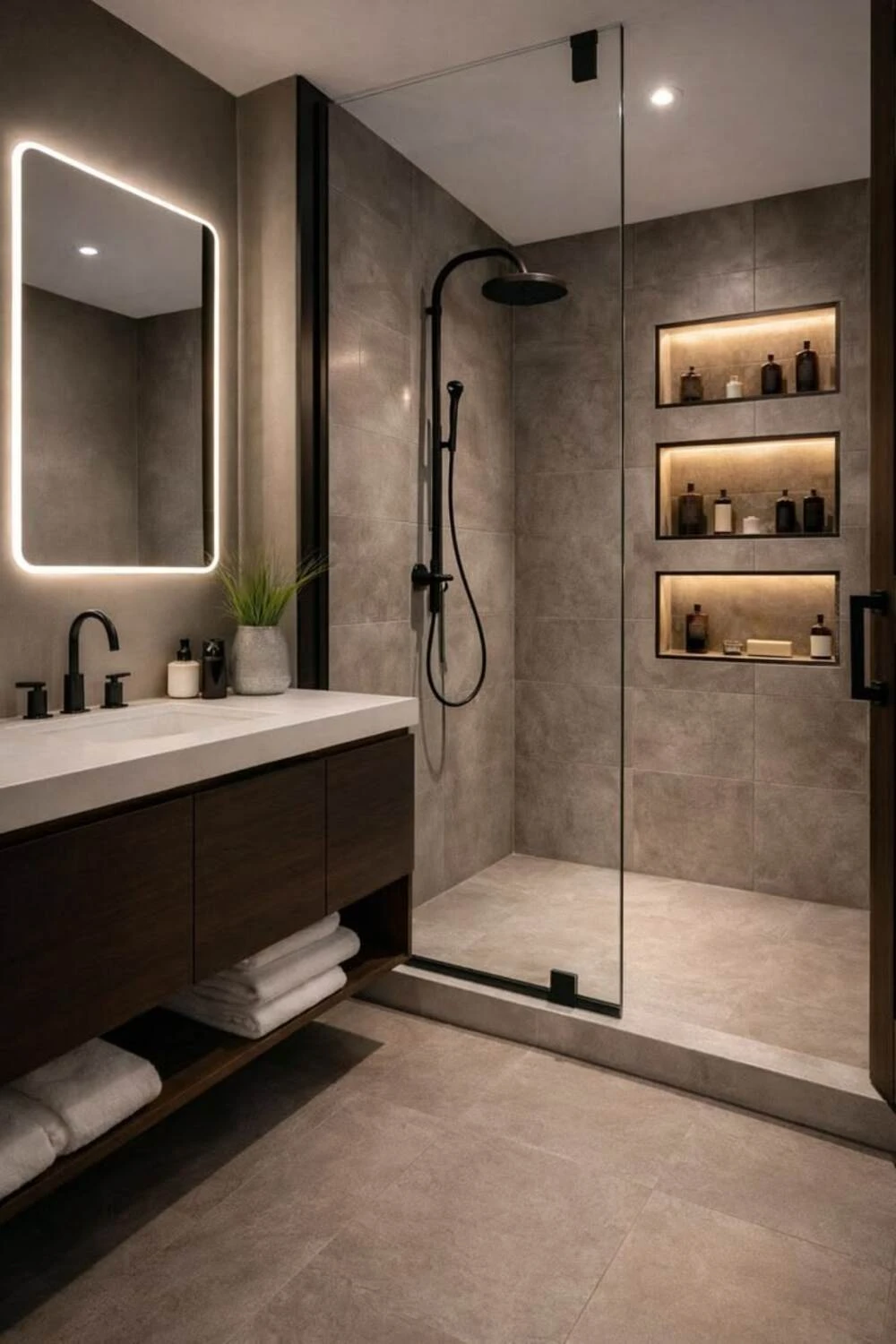 How to Design a Small Bathroom Shower: 12 Space-Saving Ideas 9 a small bathroom with built-in niches