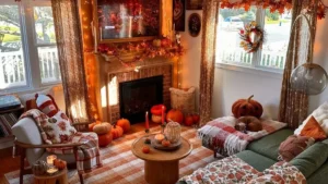 cozy halloween living room