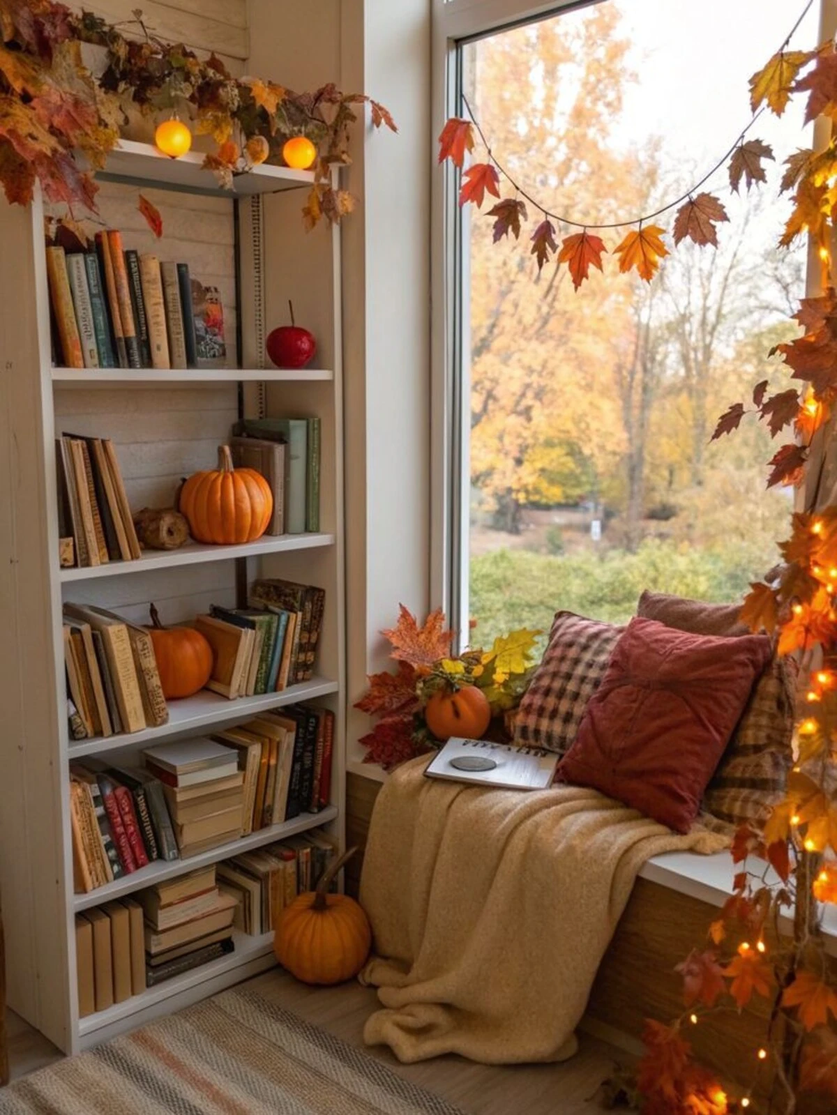 cozy halloween reading nook