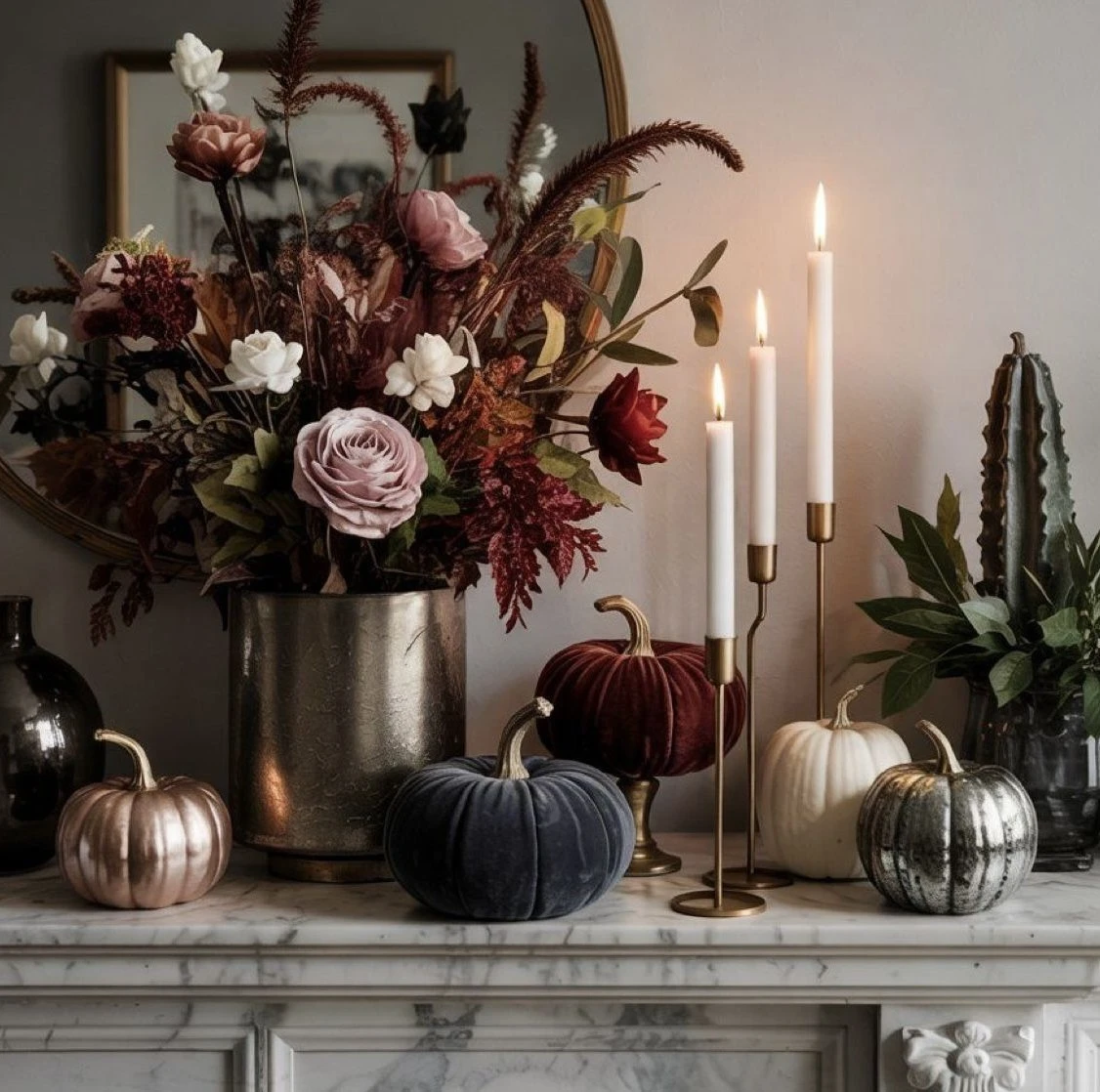 dark floral on table