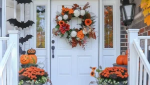 layered halloween front door