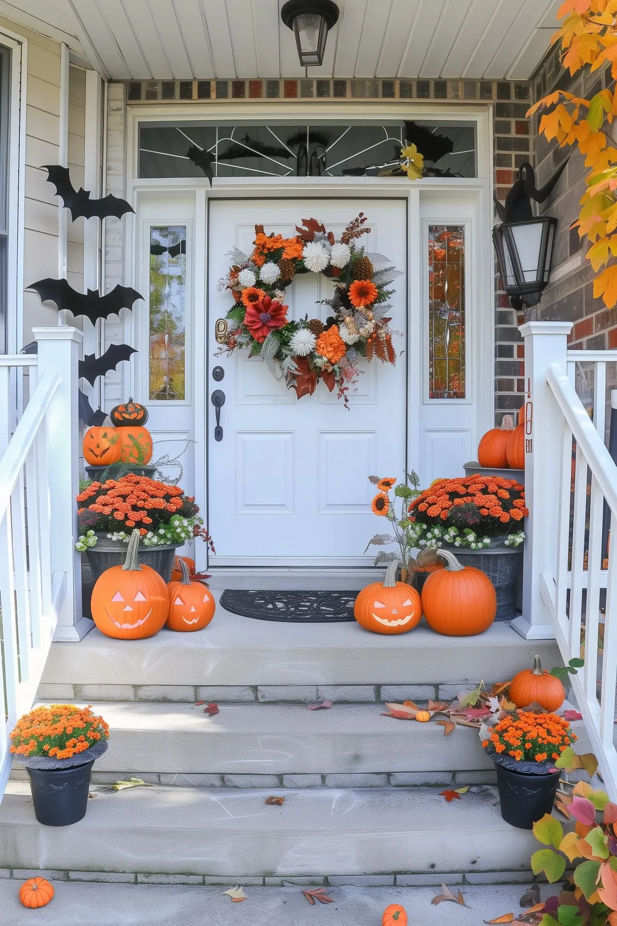 layered halloween front door