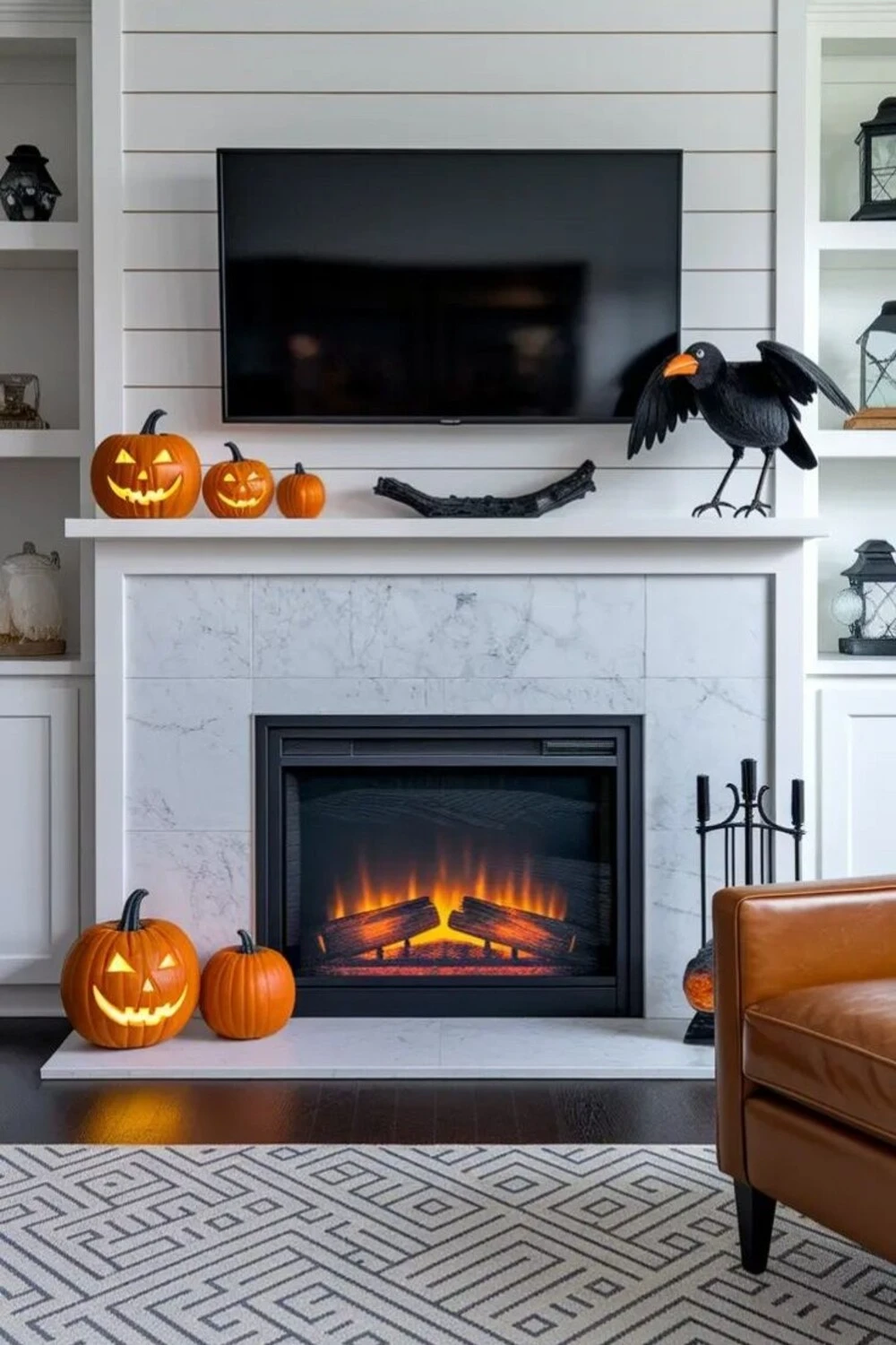 mantel with simple decor